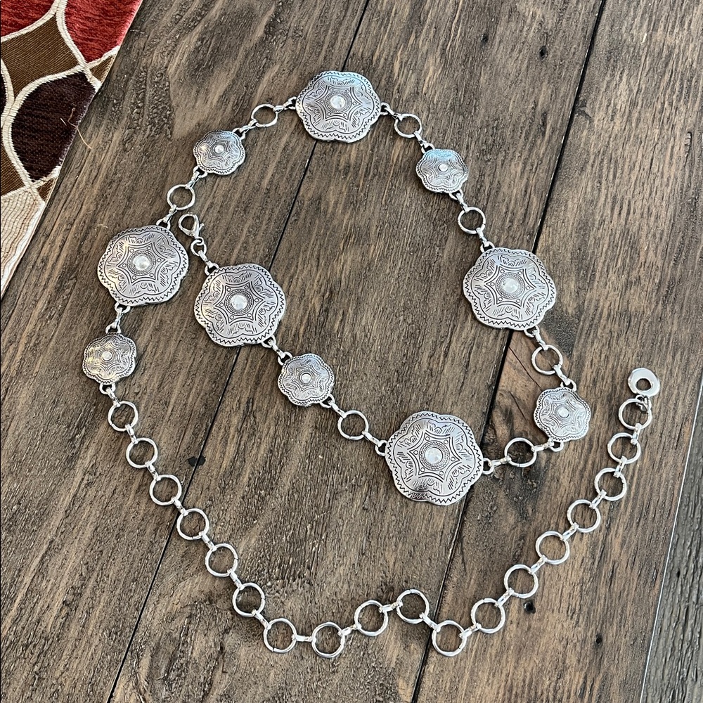 Silver concho belt M - Picture 2 of 5